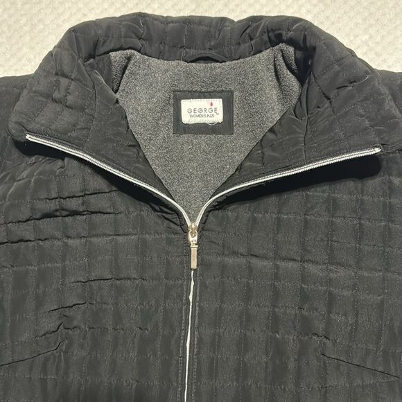 George Women’s Plus Quilted Jacket Zip Front & Pockets Rich Black Size 18W/20W - Picture 4 of 14